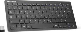 "TeckNet X 315" itin plona belaidė mini klaviatūra (QWERTZ, 2,4 GHz, 84 klavišai), juoda