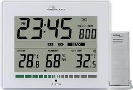 "Technoline MA10402" oro kokybės monitorius, matuoja oro kokybę, įspėja šviesos diodais dėl prastos PPM vertės = vėdinimo rekomendacijos, temperatūros rodmuo, drėgmės rodmuo, mobilieji įspėjimai - prijungimas
