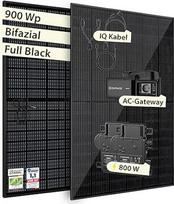 "VALE Balcony Power Station Bifazial 900 Wp Full Black" - 2x "Enphase IQ8HC" inverteriai - "Balcony IQ" su kintamosios srovės varteliais - komplektas su 3 kabeliais - apima programėlės valdymą