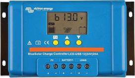 "Victron Energy BlueSolar" PWM LCD ir USB 12/24 voltų 20 amperų saulės įkrovos valdiklis