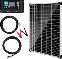 50 W saulės kolektorių 12 V rinkinys: DERUXI 50 W 12 V saulės kolektorių rinkinys: Monokristalinė saulės baterija 50 W su 10 A saulės įkrovimo valdikliu + 4 vnt. 5 pėdų ilgio prailginimo kabelis, fotovoltiniai moduliai saulės baterijos karavanui RV kemper