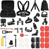 58 in 1 veiksmo kameros priedų rinkinys, suderinamas su "GoPro Hero13 12 11 10 9 8", "Hero 5/6/7", "Insta 360", "DJI Action", "DBPOWER", "AKASO", "VicTsing", "APEMAN WiMiUS Rollei QUMOX Lightdow Campark" ir "Sony Sports