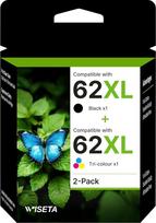 62XL spausdintuvo kasetės Suderinamos HP 62 spausdintuvo kasetės HP 62XL juodos ir spalvotos kasetės HP Envy 5540 5545 5548 5640 5646 7640 5544 OfficeJet 5740 5742 5744 200 250 (pakuotė
