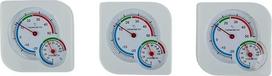 Analoges Thermometer mit Hygrometer für Innen- und Außenbereich, PVC-Feuchtigkeitsmesser, leicht ablesbare Temperatur- und Luftfeuchtigkeitsmesser, Weiß, 3 Stück