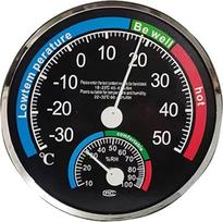 Analoginis sieninis termometras Higrometras 2 in 1 vidaus lauko temperatūros matuoklis ABS, skirtas namų biurui, mokyklai, klimato monitoriui, alergijai (juodas)