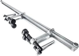BESSEY sunkiųjų spaustuvų rinkinys SLV100M Atstumas 1000 mm Projekcija 120 mm Spaustuvą galima išstumti pro angą ruošinyje, svoris 4,71 kg
