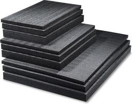 Daugiasluoksnės putplastis 1200 x 800 x 70 mm, 1 vnt., šešėlinis putplastis, pjovimo ir šalinimo, reguliuojamas, Kaizen, įrankių įdėklas įrankiams, fotoaparatui, įrankių dėžei, įrankių vežimėliui, juodas