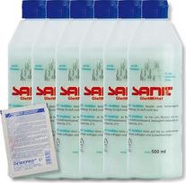 DEWEPRO rinkinys: "Sanit Lubricant 3087-6" buteliukai po 500 ml - puikus tepalas visoms kištukinių movų jungtims montuoti, įskaitant 1 x Dewepro® Single Scrubs