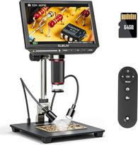 Elikliv EM4K 8 colių 4K skaitmeninis mikroskopas, 2000x monetų mikroskopas, 52MP HDMI mikroskopas, litavimo mikroskopas suaugusiesiems, LCD mikroskopas elektronikos remontui, 3840P UHD vaizdo mikroskopas, 10 colių stovas, 16G