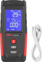 EMF matuoklis, XRCLIF skaitmeninis elektromagnetinio spinduliavimo detektorius, rankinis EMF testeris namams ir lauke, vaiduoklių medžioklės įranga, elektrinio lauko / magnetinio lauko monitorius su LED, juodas