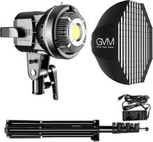 GVM LED vaizdo šviesa su softboxu ir šviesos stovu, 80 W "Bowens COB" vaizdo įrašų šviesos studijos šviesa 11500 lux@1 m 5600 K dienos šviesos fotografijos nepertraukiama šviesa studijos nuotraukų vaizdo įrašui "YouTube" transliacijos programėlės valdymas