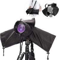 JJC Nailoninis fotoaparato dangtelis nuo lietaus "Canon", "Sony", "Nikon" fotoaparatams ir objektyvams ≤ 230 mm ilgio, su dirželiu ir trikojo tvirtinimu, su užtrauktuku, neslystančiu objektyvo dangteliu, juodas