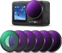 K&F CONCEPT ND filtrų rinkiniai, 6 filtrų pakuotė CPL, ND8, ND16, ND32, ND64, ND256, suderinami su DJI Osmo Action 5 PRO/Action 4, poliarizacinis neutralaus tankio HD stiklas