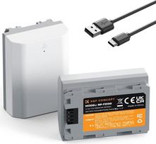 K&F CONCEPT NP-FZ100 fotoaparato akumuliatorius, patobulintas 2600 mAh didelės talpos su C tipo tiesioginio įkrovimo prievadu, suderinamas su "Sony A9 A7III A7RIII A7RIII A7RIV A6600 ZV-E1 FX3, FX30 fotoaparatais (2 akumuliatoriai)