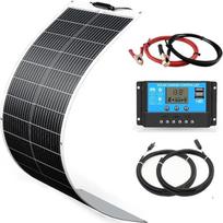 Lankstus saulės kolektorių rinkinys, 100 W 12 V monokristalinė saulės kolektorių plokštė + 20 A 12 V/24 V saulės įkrovimo valdiklis + saulės kabelis, saulės sistemos komplektas 12 V karavanams, nameliams ant ratų, valčių kemperiams
