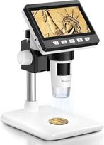 Mikroskopas mobiliajam telefonui, LCD skaitmeninis mikroskopas 50X-500X raiška, 4,3 colio 1080P USB mikroskopas su 8 reguliuojamais LED žibintais, kompiuterio vaizdas, skirtas suaugusiesiems / vaikams, suderinamas su MacOS Windows