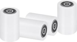 QUARKZMAN 4 dalių nailoninis ritininis ratas su guoliais, 10 x 50 x 70 mm (ID. x OD. x L) CNC kreipiamasis ratas, plokščias diržo išėjimo skriemulys, nailoninis skriemulys (baltas)