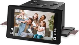 Skaitmeninis juostų ir skaidrių skaitytuvas su dideliu 5 colių LCD ekranu, negatyvų skaitytuvas ir skaidrių skaitytuvas skaitmeninimui, konvertuoja 135, 126 KPK, 110 negatyvų ir "Super 8" juostas į 22 MP JPEG
