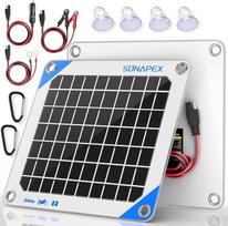 SUNAPEX 5W 12V nešiojamas saulės baterijų įkroviklis ir priežiūros įrenginys - integruota saulės baterija - išmanusis įkrovimo valdiklis - saulės baterijų įkroviklis automobiliui, kemperiui ir kt.