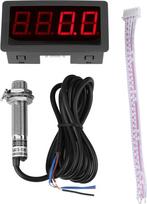 Tachometras 4 skaitmeninis LED spidometras, 10-9999RPM greičio matuoklio skydelis indukcinis salės NPN jutiklis artumo jungiklio jutiklis (raudonas)