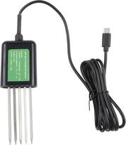 USB Bodensensor 7 in 1 für Android, pH/EC/NPK Temperatur Luftfeuchtigkeitsmesser, IP68 Wasserdicht Garten Landwirtschaft Tester mit APP, Schwarz
