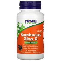 NOW FOODS Sambucus Zinc-C - cinko pastilės - 60 tablečių