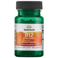 SWANSON vitaminas B12 su folatais - 60 tablečių