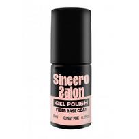 Sincero Salon Glass Fiber Base Coat Stiklo pluošto gelinio nagų lako pagrindas, Glossy Pink