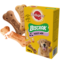 PEDIGREE® Biscrok™ Multi Mix 500 g – papildomas maistas suaugusiems šunims, vištienos, jautienos ir ėrienos skonio