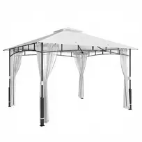 Tvirtas sodo paviljonas 3x3,6 m, atsparus vandeniui, su tinkleliu nuo uodų, dvigubu stogu, sodui, terasai, juodas