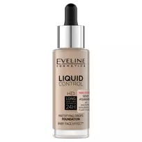 EVELINE_Liquid Control HD Mattifying Drops – matuojantis veido toninis kremas 025 Light Rose su niacinamidu, 32 ml