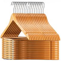 Mediniai Drabužių Pakabos WOODY - Minimalistinis Elegancijos Rinkinys, 30 vnt., 30
