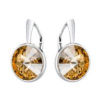 Sidabriniai auskarai moterims DiamondSky „Clarice (Golden Shadow)" su Swarovski kristalais