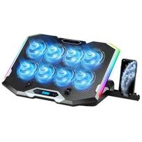 Nešiojamojo kompiuterio aušinimo padėklas, RGB, 8 ventiliatoriai, 15-17.3 colių