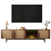 TV spintelė su LED ir grūdinto stiklo durelėmis