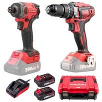 Akumuliatorinio suktuvo ir smūginio suktuvo rinkinys Worcraft 20V LI-ION (XCUBE dėžė)