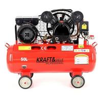Tepalinis diržinis oro kompresorius 50L 2,8kW / 8bar, 2 stūmokliai 220V – Kraft&Dele KD403