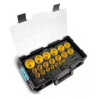 Gręžimo karūnų rinkinys metalui Dedra N0303G04, 20-83mm, 24 vnt + lagaminėlis