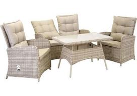 Sodo baldų komplektas EMERALD stalas, sofa ir 2 kėdės, smėlio spalvos, 10534, HOME4YOU