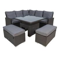 Sodo baldų komplektas MADRID kampinė sofa, stalas ir 2 foteliai 19125 HOME4YOU