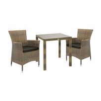 Sodo baldų komplektas WICKER stalas ir 2 kėdės K133471 HOME4YOU