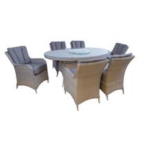 Sodo baldų komplektas ASCOT stalas + 6 kėdės K25223 HOME4YOU
