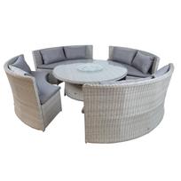 Sodo baldų komplektas ASCOT stalas ir 4 suolai 25168 HOME4YOU