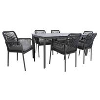 Sodo baldų komplektas HELA stalas ir 6 kėdės K211893 HOME4YOU