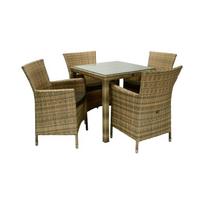 Sodo baldų komplektas WICKER stalas ir 4 kėdės K13347 HOME4YOU
