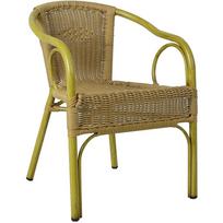 Kėdė BAMBUS 56x63xH76cm vytelės iš plastiko, smėlio spalvos, bambukas, aliuminio imitacija 18634 HOME4YOU