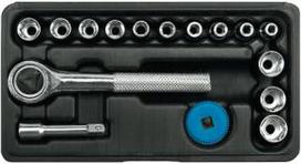 Galvučių su terkšle rinkinys | 6.3 mm (1/4") | 16 vnt. (58160)