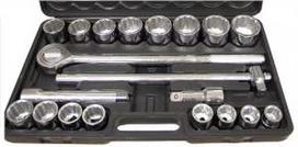 Galvučių komplektas 12 kampų | 20 mm (3/4") | 21 vnt. (ES-4228)