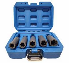 Galvučių rinkinys sugadintiems varžtams | metrinės/colinės | ilgos | 10 mm (3/8") | 10 - 16 mm | 5 vnt. (DNR5)
