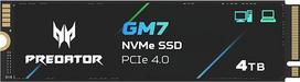 "acer Predator GM7" 4TB M.2 NVMe SSD PCIe 4.0 - skaitymo greitis iki 7400MB/s - profesionalus vidinis kietasis diskas - žaidimų atmintis, suderinama su kompiuteriu, nešiojamuoju kompiuteriu ir PS5